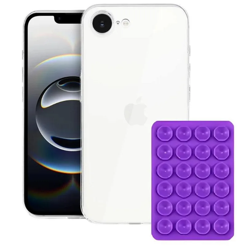 Capa Para Celular + Acessório Gshield Crystal Slim Para iPhone 16e Com Proteção Acrílico E Silicone