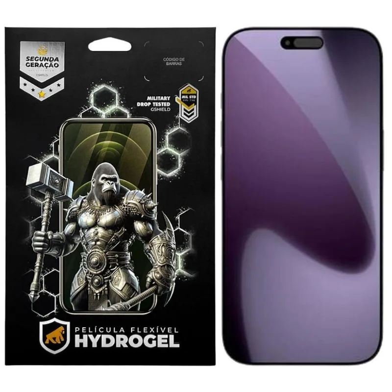 Película Gshield Hydrogel HD para iPhone 17 Pro com Revestimento Oleofóbico e Transparência 97% HD