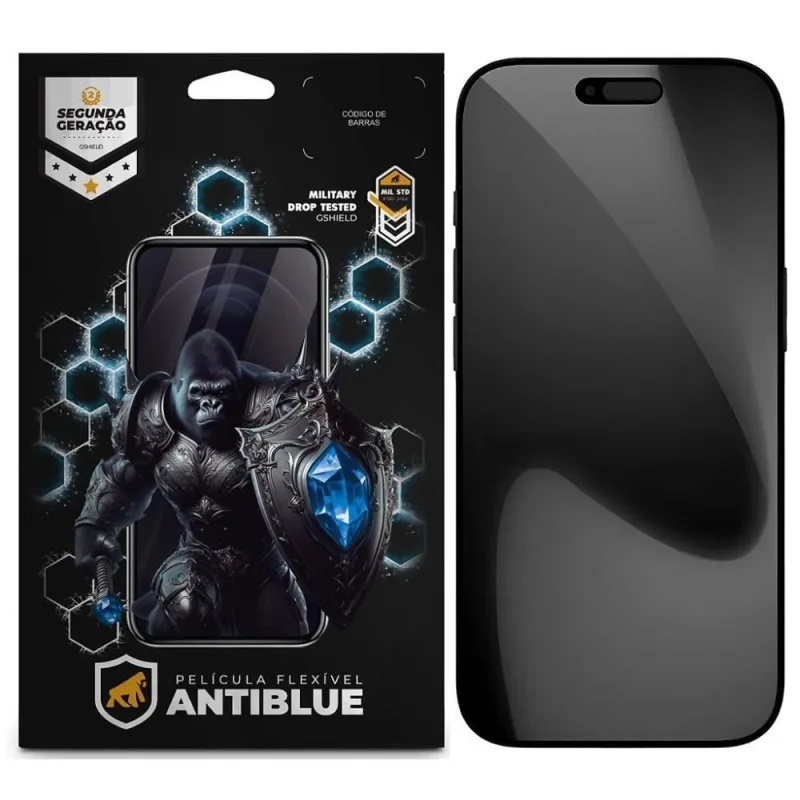 Película para Celular Gshield Iphone 17 Pro Antiblue com Bloqueio 99% da Luz Azul Transparente 1 - Gshield - Celular E Smartphone