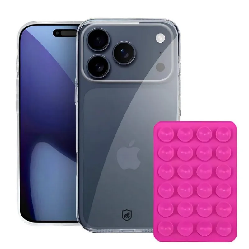 Capa Para Celular Suporte Ventosa Gshield Crystal Slim Para iPhone 17 Pro Max Acrílico Silicone