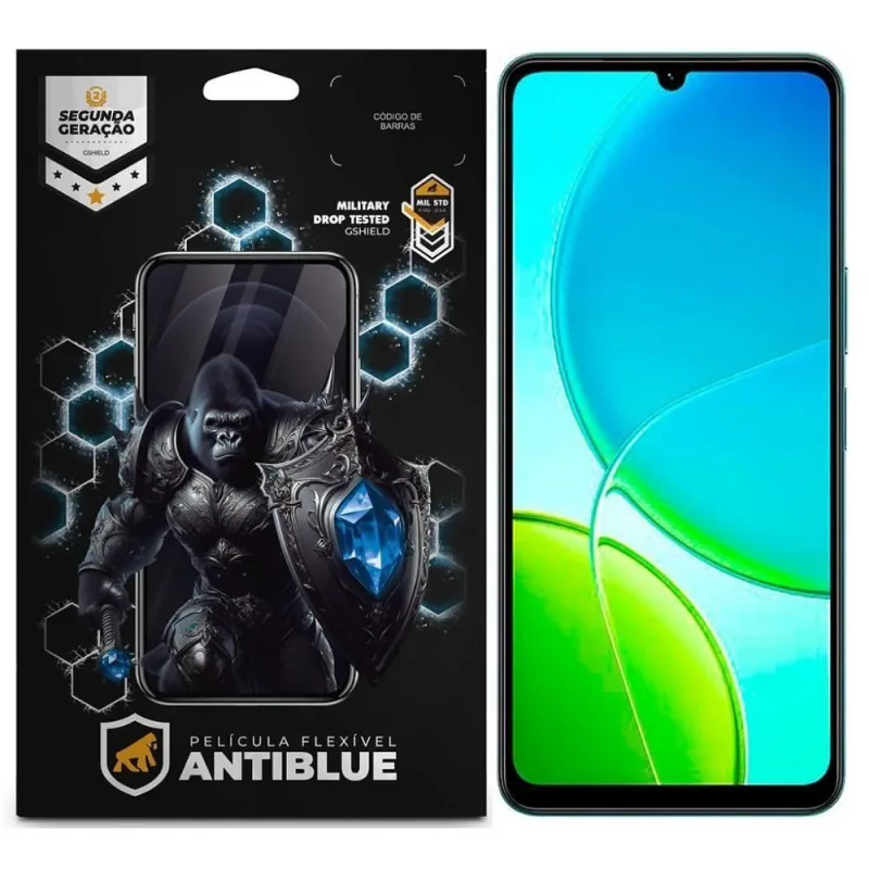 Película para Celular Gshield Jovi Y29s 5G Antiblue Bloqueia 99% da Luz Azul UV Transparente 1 - Gshield