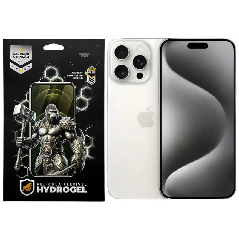 Kit Película Frontal + Traseira para iPhone 15 Pro Max - Proteção Completa - Gshield