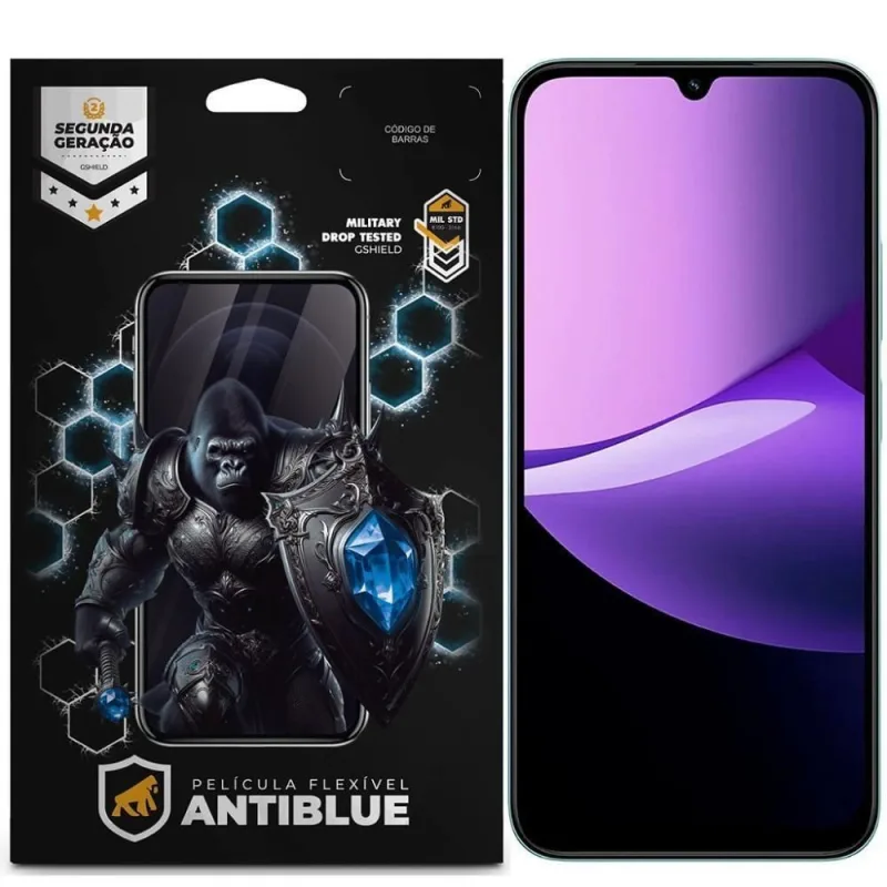 Película para Celular Gshield Xiaomi Redmi 15C 5G Antiblue Bloqueio 99% Luz Azul UV Transparente 1 - Gshield - Celular E Smartphone
