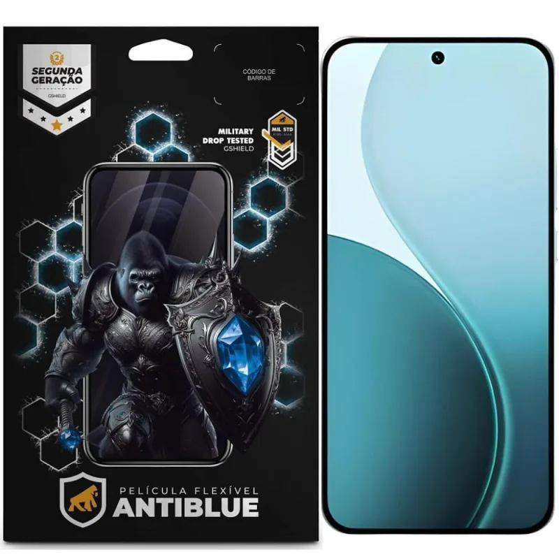 Película para Celular Gshield Oppo Reno14 5G Proteção Antiblue Bloqueio 99% Luz UV Azul Transparente - Gshield - Celular E Smartphone