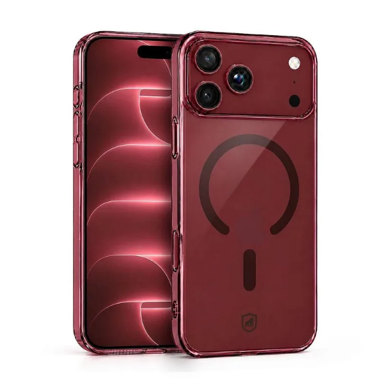 Capa para iPhone 17 Pro Max/18 Pro Max - Crystal Slim Magsafe - NÃO AMARELA - Dark Cherry - Gshield