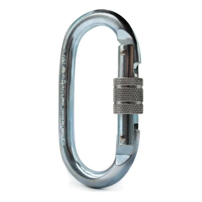 3x Mosquetão Oval Aço 23kn Apaseg - Ap9092 Cor Prata
