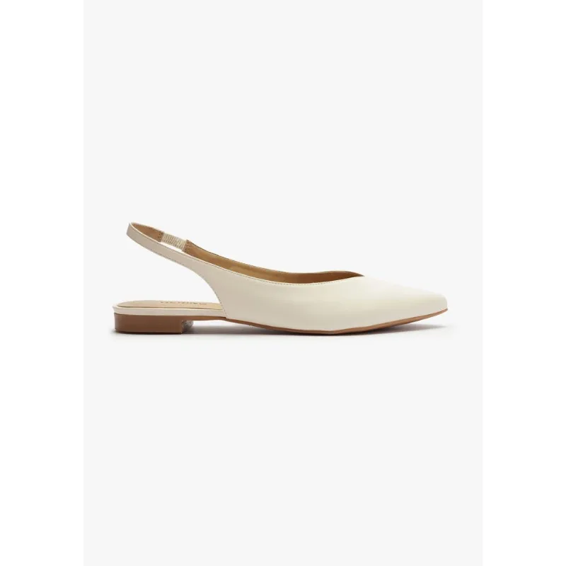Sapatilha Slingback Bico Fino - Off white 037