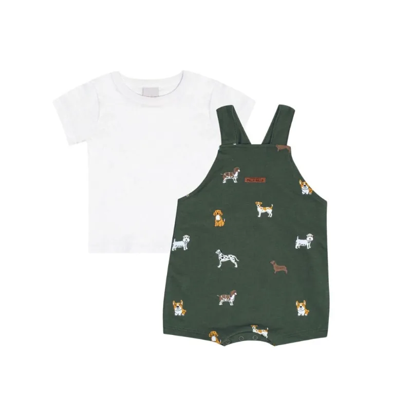 Jardineira e Camiseta Bebê Menino Pulla Bulla