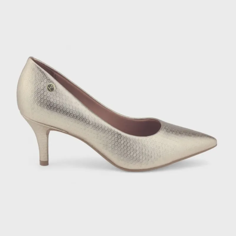 Sapato Scarpin Feminino Vizzano Metalizado 1185.1302 Texturizado