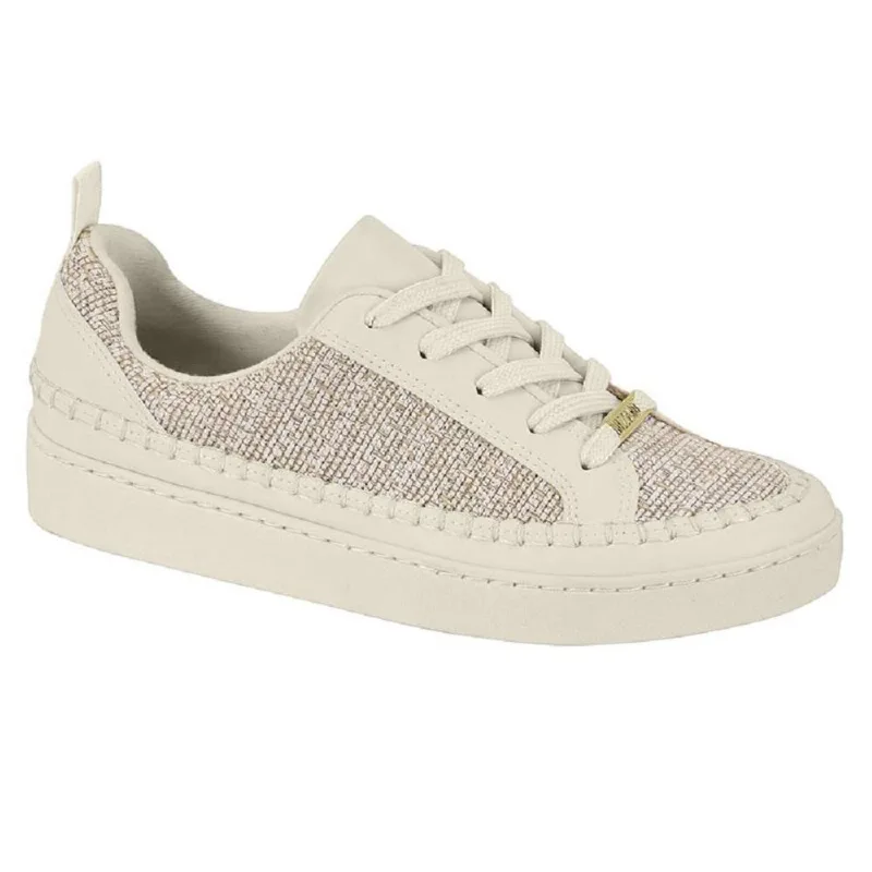 Tenis Vizzano Tecido Tramado Dubai Ref 1214.1064.28543 Prata/branco Off 034