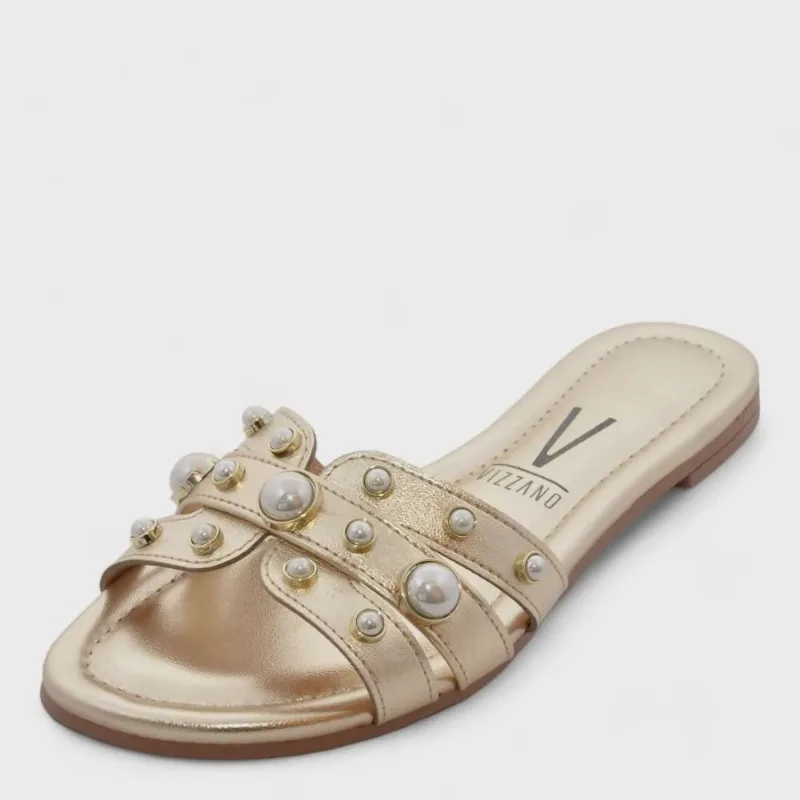 Tamanco Feminino Vizzano Flat ref: 6371181 metalizado