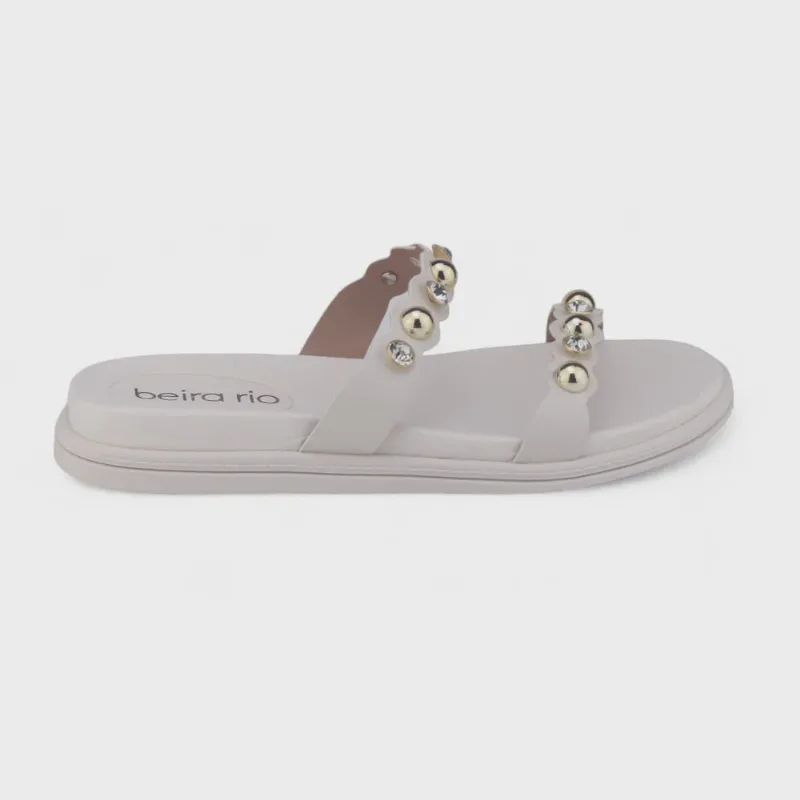 Chinelo Beira Rio 8488.118 Flat papete tiras pedras