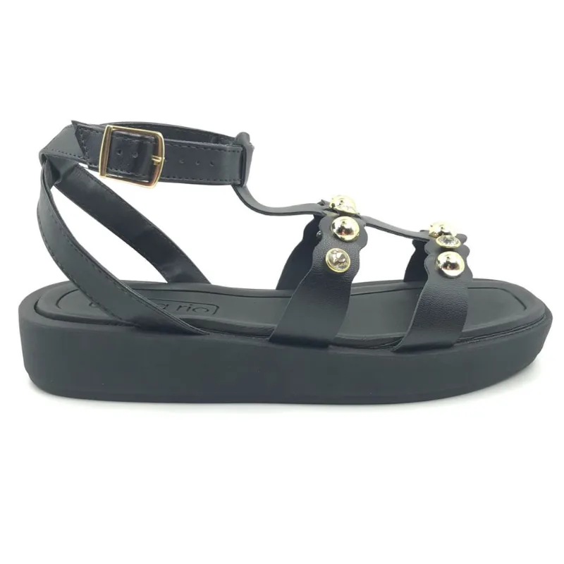 Sandália Beira Rio Flat Form com Detalhe Preta 8487210