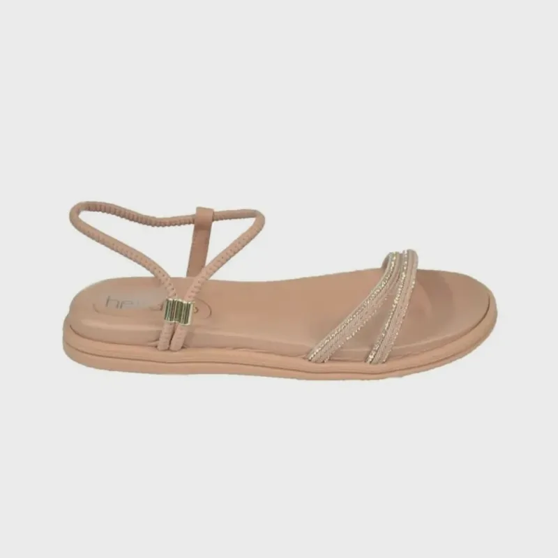 Sandália Papete Beira Rio Casual Conforto Feminina Nude Ouro Rosado
