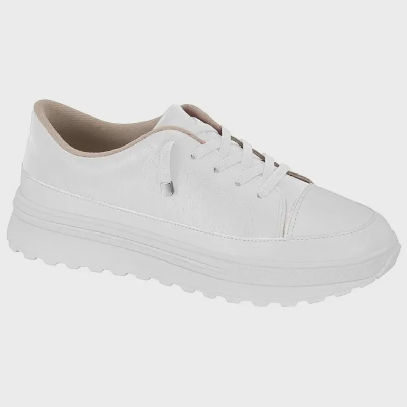 Tênis Casual Feminino Napa Branco Moleca 5809.102