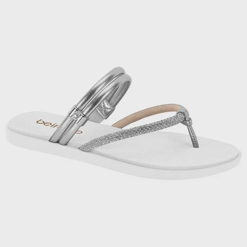 Chinelo Feminino Prata Cristal Silver Beira Rio 8496.410