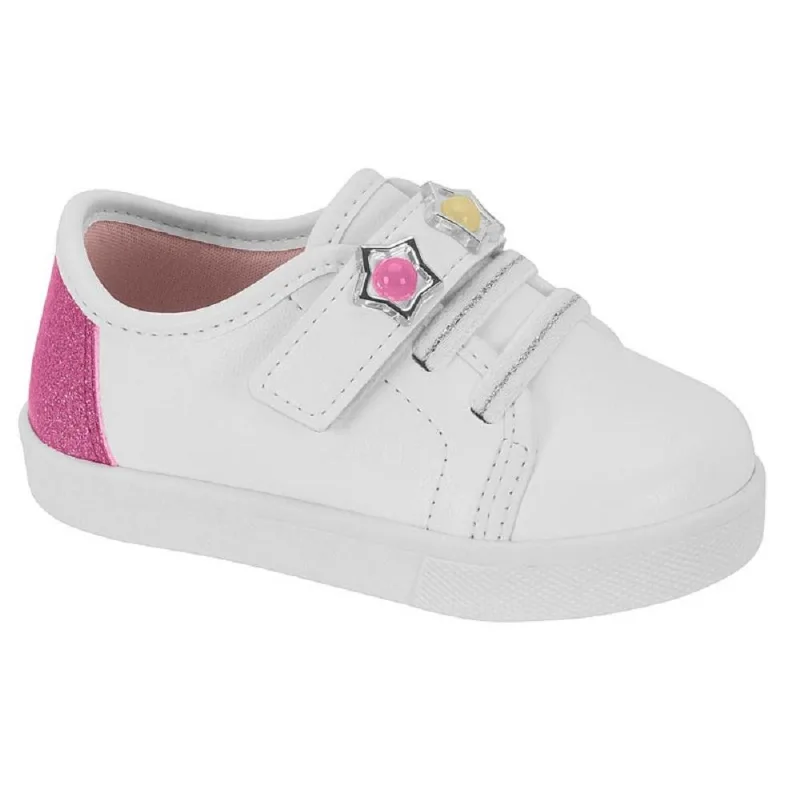 Tenis Molekinha Ref 2118.581.28656 Conforto Branco/rosa 021