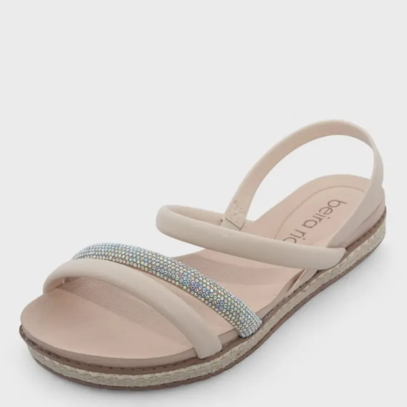 Sandália Feminina Beira Rio Flat ref: 83211746 napa-brilho-napa