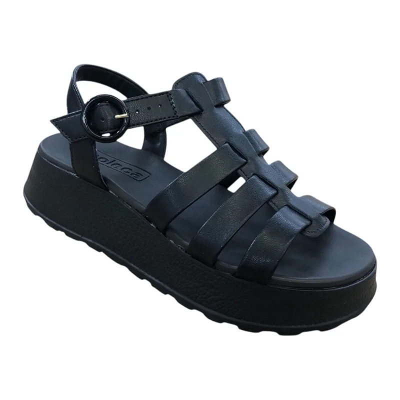 Sandalia Feminina Aranha Fisherman Anabela Plataforma Leve Papete strass