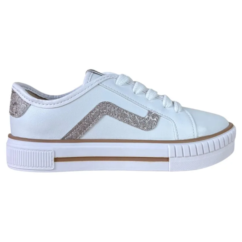 Tênis Casual Infantil Menina Com Glitter Molekinha