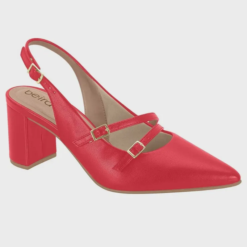 Scarpin Feminino Slingback Vermelho Beira Rio 4241.234