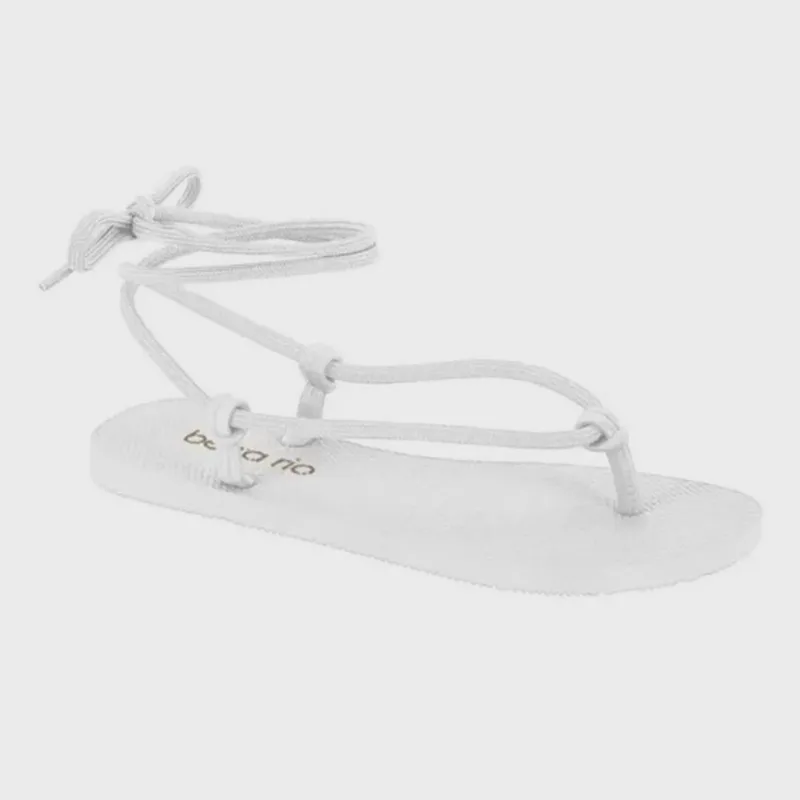 Sandália Chinelo Beira Rio Casual Borracha Amarração Feminino Branco