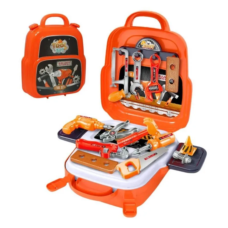 5x Kit Maleta De Ferramentas Oficina Infantil Vira Mochila 2