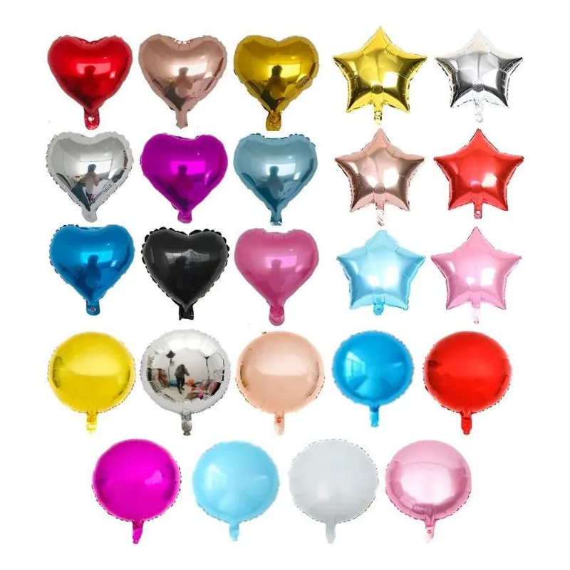 20 Balão Metalizado 10 Polegadas 22cm Diversos Mo Mistas