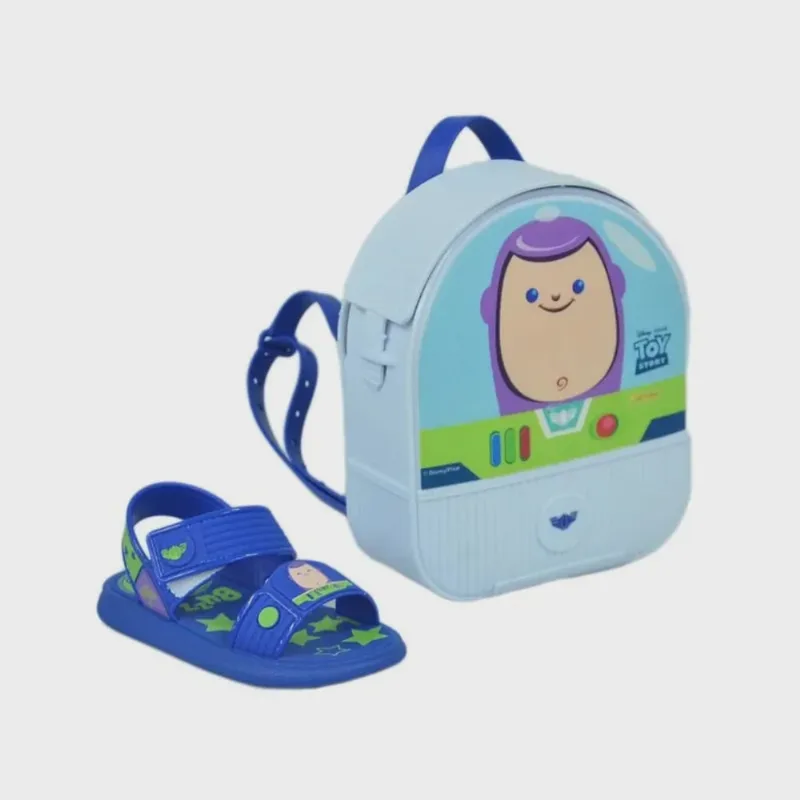 Sandália Grendene Buzz Lightyear Disney Infantil Mochila Azul