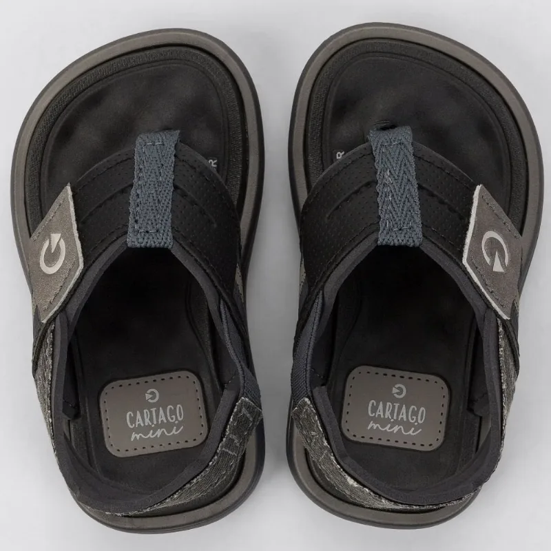 Chinelo de Dedo Menino Cartago Mini ii Cinza/Preto 12234