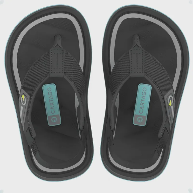 Chinelo Sandália Infantil Cartago Málaga Sport Elástico Cinza - Conforto Infantil Cartago - Bebê Cinza - Calçado Cartago Málaga Sport Infantil - Chinelo Elástico Cartago Baby