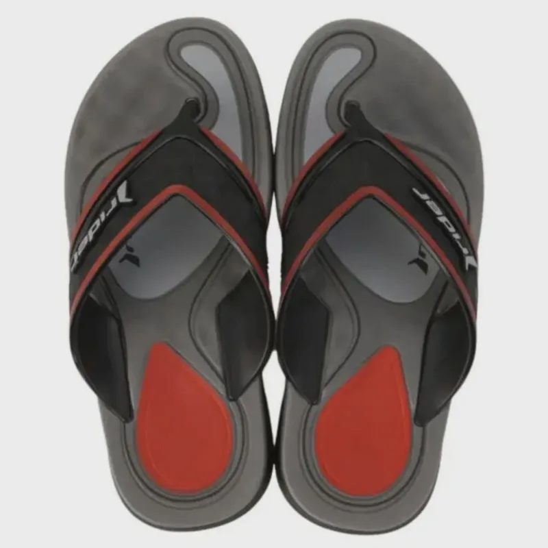 Chinelo Rider R Line Plus De Dedo Infantil Menino Preto Vermelho Cinza