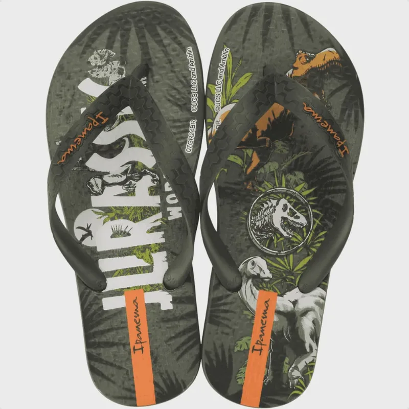 Chinelo Infantil Ipanema Jurassic Park Dinossuros T-Rex