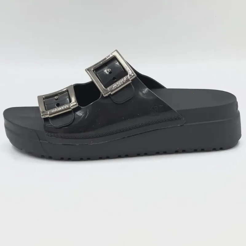 Tamanco Zaxy Slide Plataforma Tira Dupla com Fivela Feminino