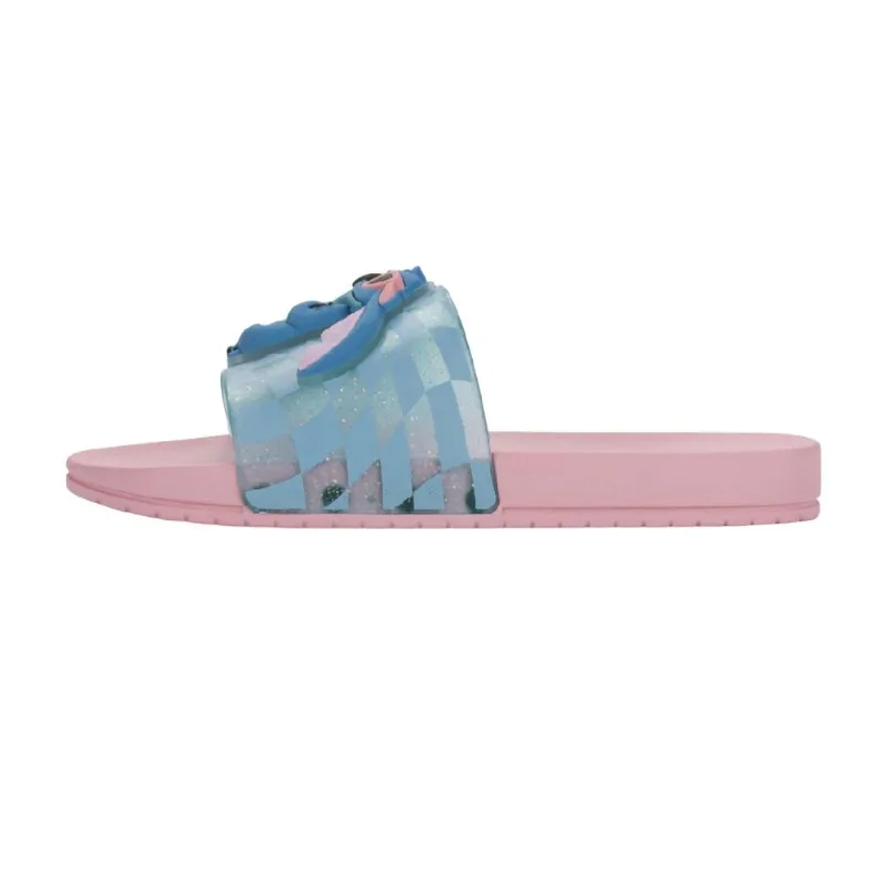Chinelo Grendene Kids Disney Mania Plus Stitch Rosa Medio/azul Glitter 030