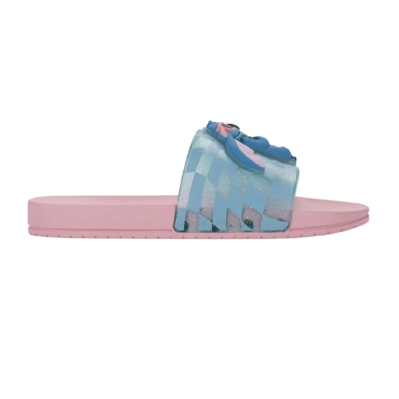 Chinelo Grendene Kids Disney Mania Plus Stitch Rosa Medio/azul Glitter 031