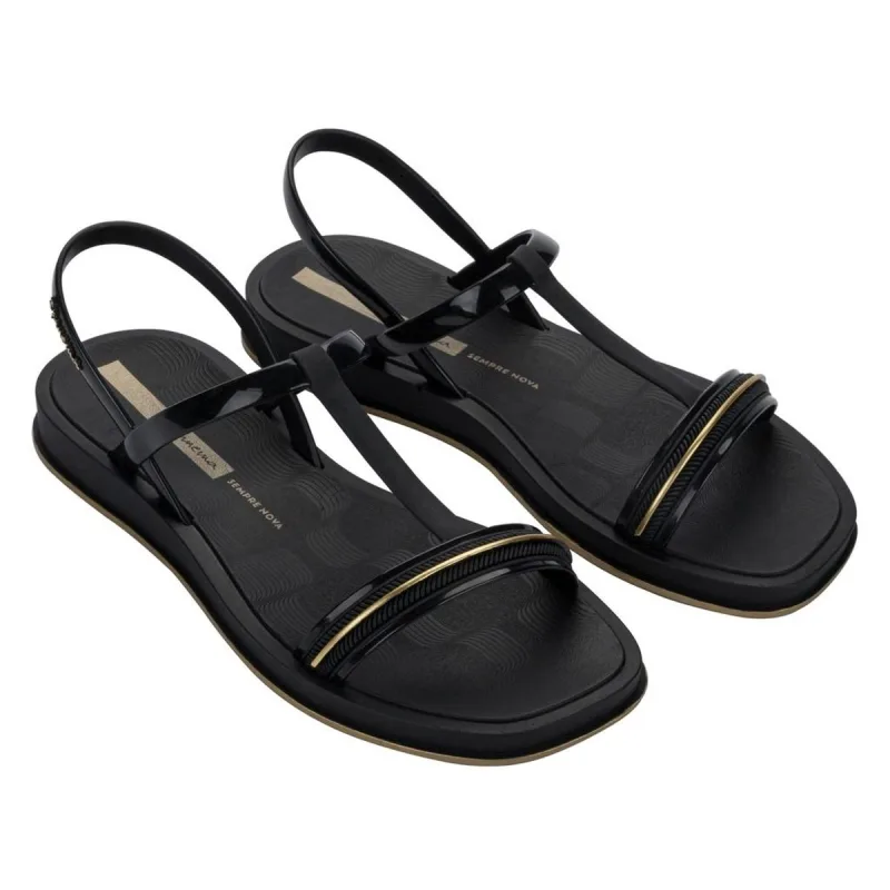 Sandália Feminina Ipanema Glow Preto, Preto e Dourado 37 - IPANEMA - Vestuário