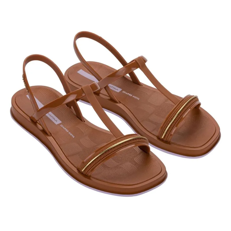 Sandália Feminina Ipanema Glow Marrom e Dourado 36 - IPANEMA - Vestuário