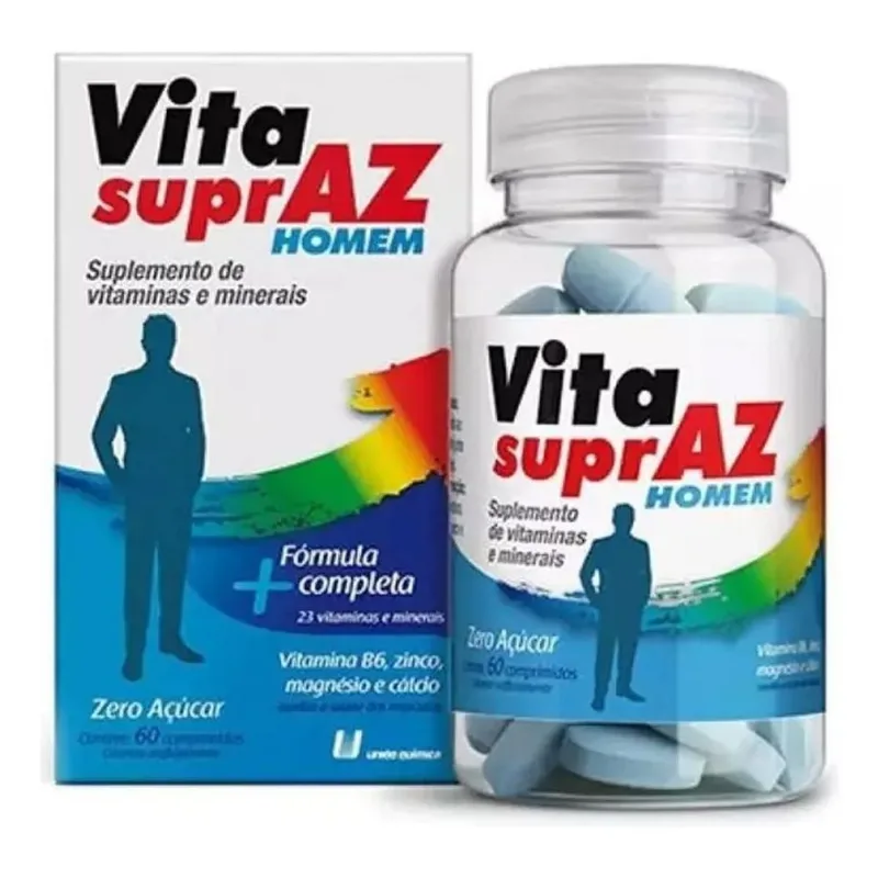3x Vita Supraz Homem Com 60 Comprimidos Vitaminas Minerais S