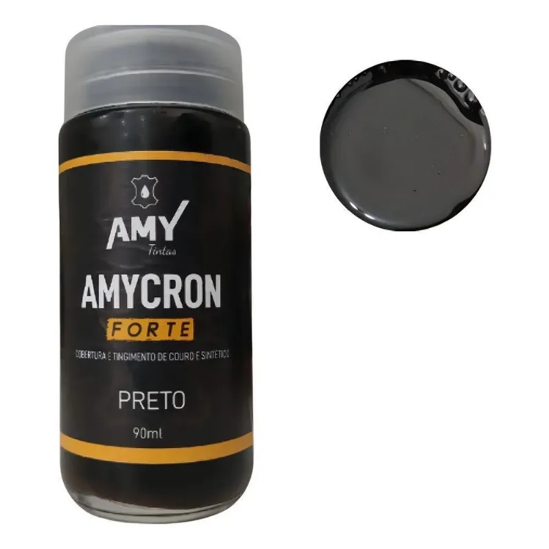 5x Amycron Preta 90ml Tinta Para Couro Sapato,bota,bolsa,jaq