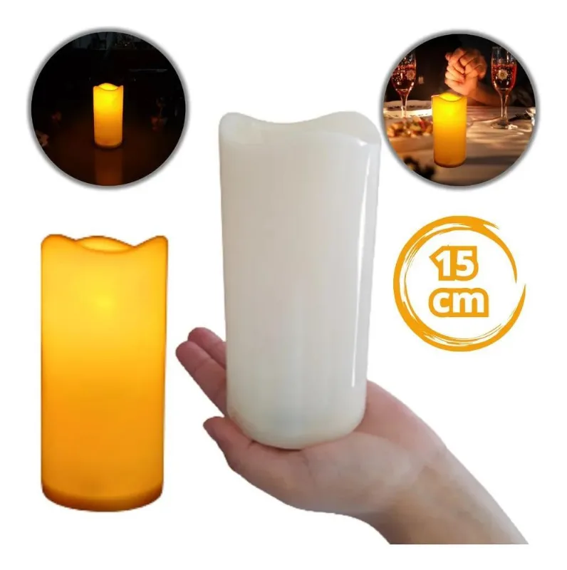 5x Vela Eletrônica Led Grande 15cm Decorativa Casamento C Pi