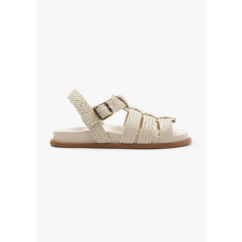 Sandália Fisherman Feminina Trançada - Creme 039
