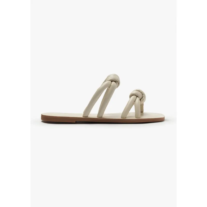Sandália Rasteira Feminina Tiras Pillow - Off white 033