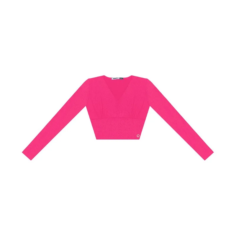 Blusa Cropped Juvenil Manga Longa Minty Rosa 14
