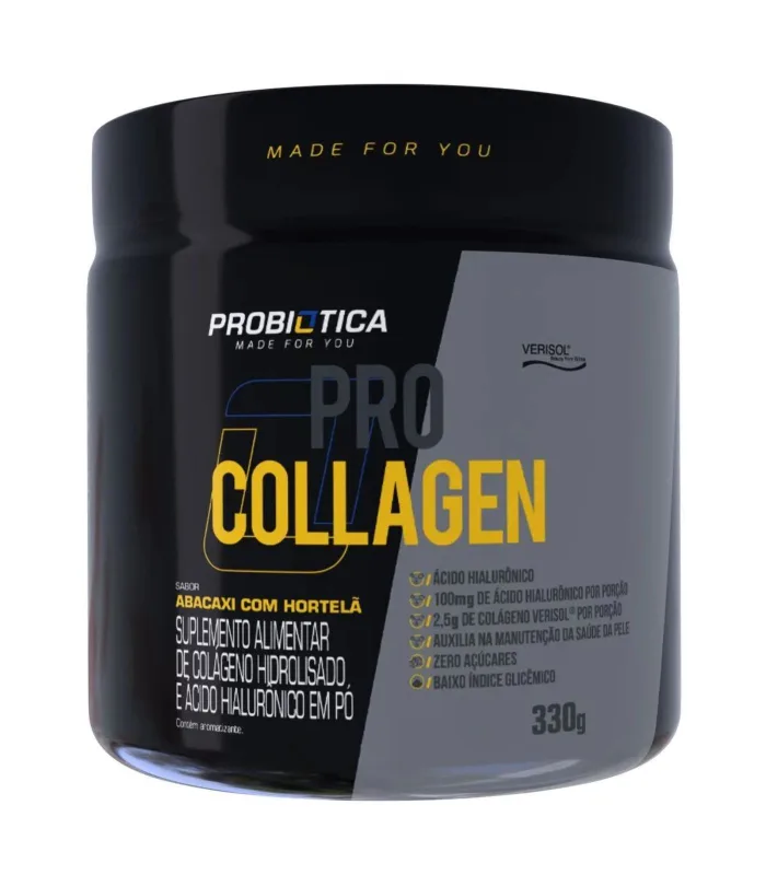 Colágeno Pro Collagen 330g Probiótica Abacaxi Com Hortela Un - Não Informado - Mercearia