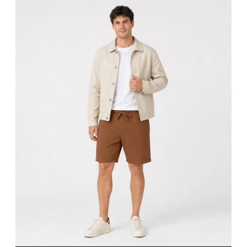 Bermuda Moletom Masculina Básica Diametro Marrom P