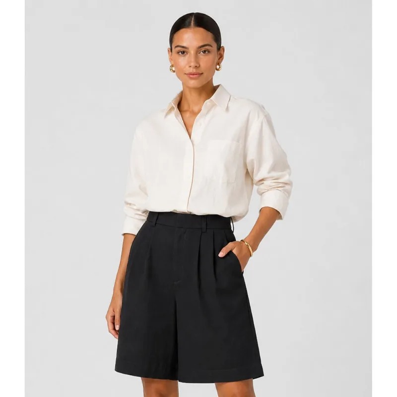 Bermuda Feminina Com Bolsos Endless Preto GG