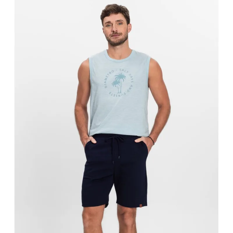 Bermuda Masculino De Moletinho Piquê Diametro Azul M