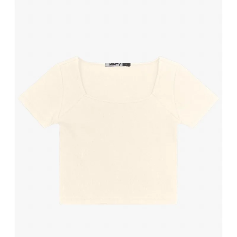 Blusa Juvenil Manga Curta em Ribana Minty Bege 12