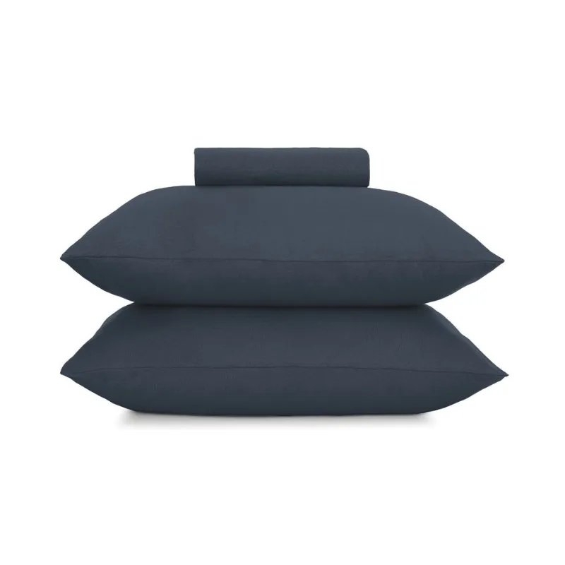 Jogo De Cama Casal Malha Fio Penteado Altenburg Azul Un
